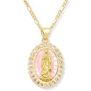 18K Gold Plated Virgin Mary Necklace - Mother Mary Necklace  Virgin Mary Pendant